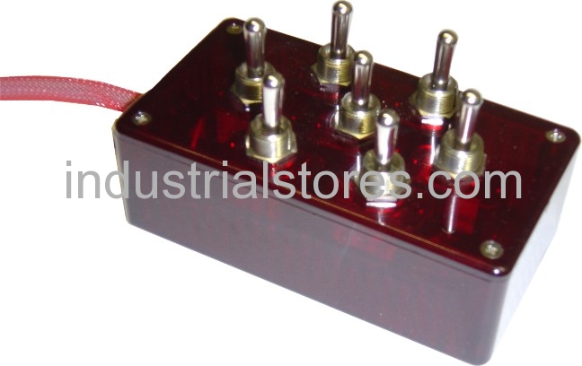 AVS ARC-T7-RD Red 7 Switch Box with Carling Switches 4.75