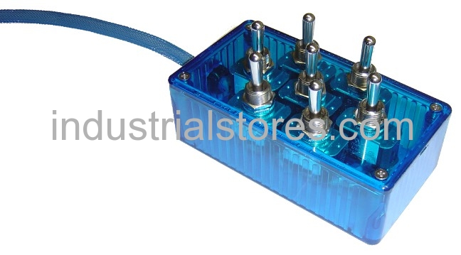 AVS ARC-T7-BU Blue 7 Switch Box with Carling Switches 4.75