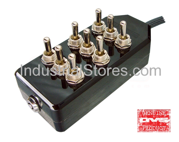 AVS ARC-T9-BK Black 9 Switch Box with Carling Switches 4.75