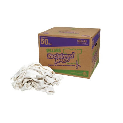 Sellars 99212 White Reclaimed Turkish Towel Rags (50lb box)