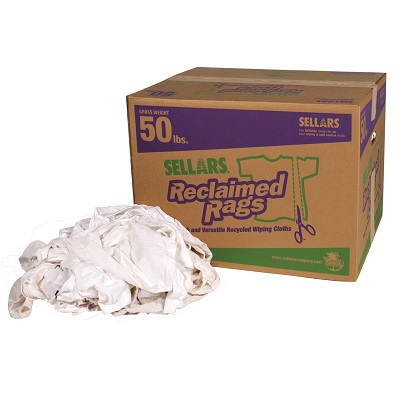 Sellars 99216 White Reclaimed Knit/Polo Rags (50lb box)