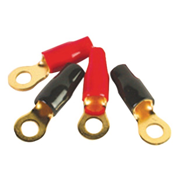 DB LINK RT8 8-Gauge 5/16" Gold-Plated Ring Terminals, 4 pk