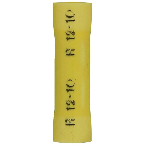 INSTALL BAY YVBC Vinyl Butt Connectors (Yellow, 12-10 Gauge, 100 pk)