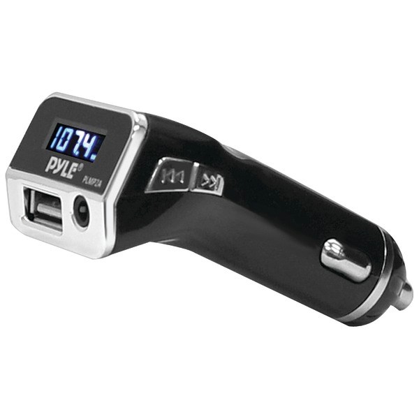 PYLE PLMP2A FM Radio Transmitter with USB Port for Charging Devices & 3.5mm Auxiliary Input Car Lighter Adapter