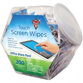 Dust-Off FLCNDMHJ Touch Screen Wipes Office Share Pack 200 Count